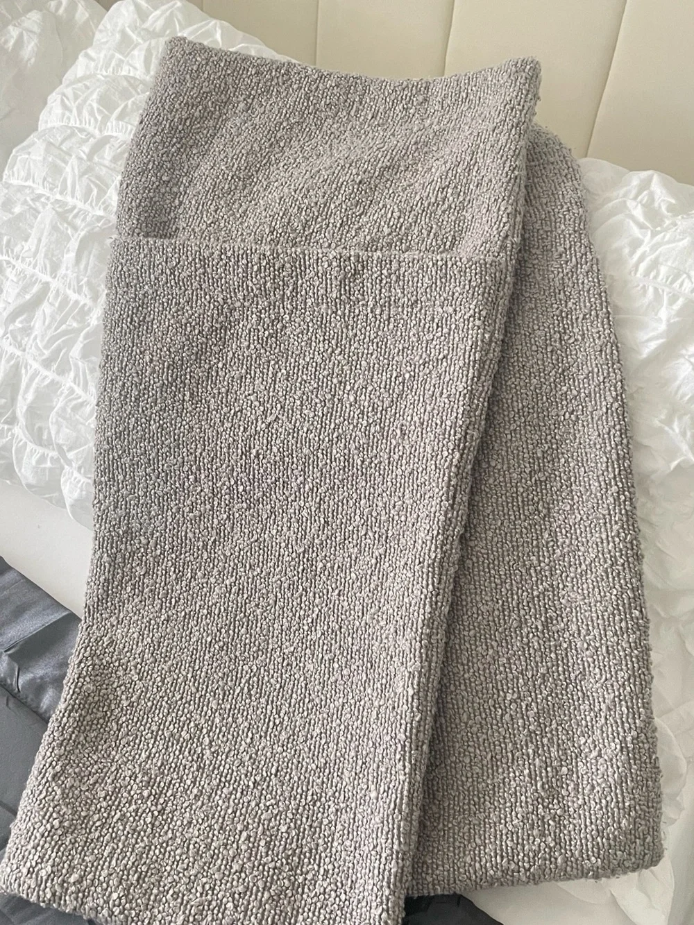Light Grey Boucle Pillow Covers (2)